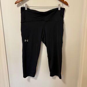 Under Armour Compression Capri Black Size Large Drawstring Waist Running workout